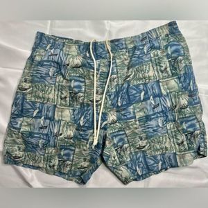 Burma Bibas Vintage Mens Nautical Swim Trunks Large